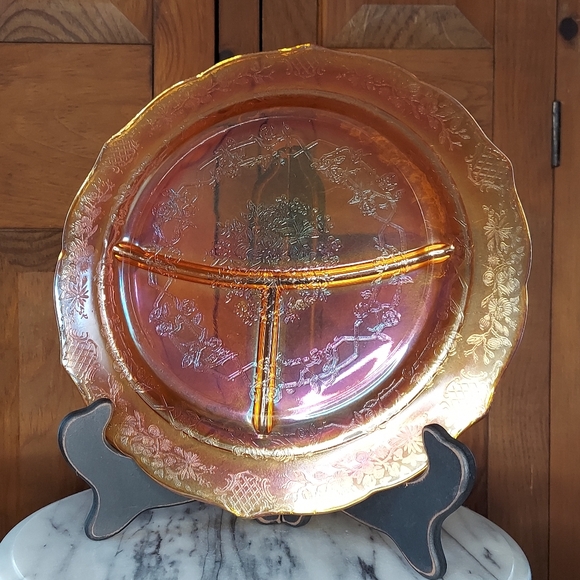 Carnival Glass Divided Plate - Picture 10 of 13